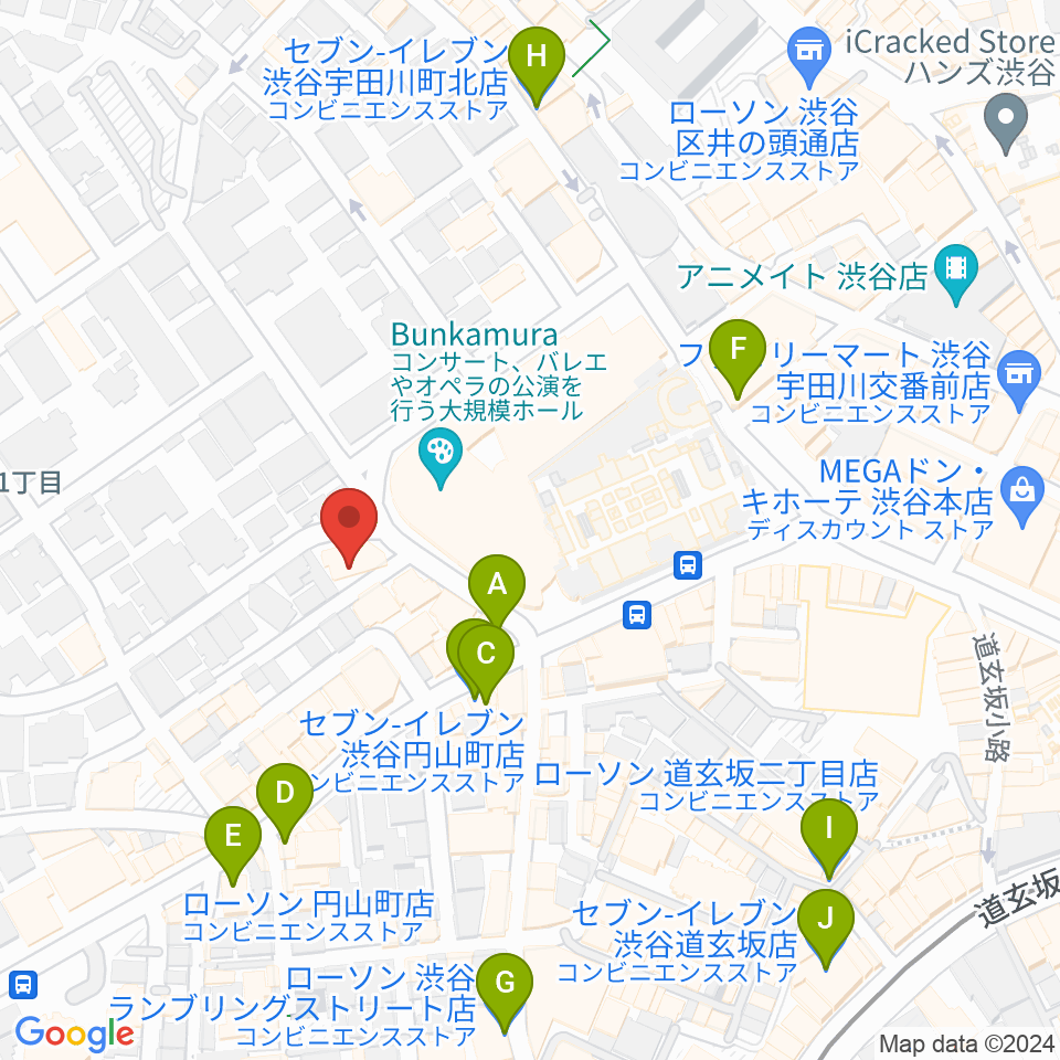 チェレステ・スタジオ松濤周辺のコンビニエンスストア一覧地図