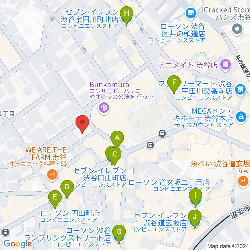 チェレステ・スタジオ松濤周辺のコンビニエンスストア一覧地図