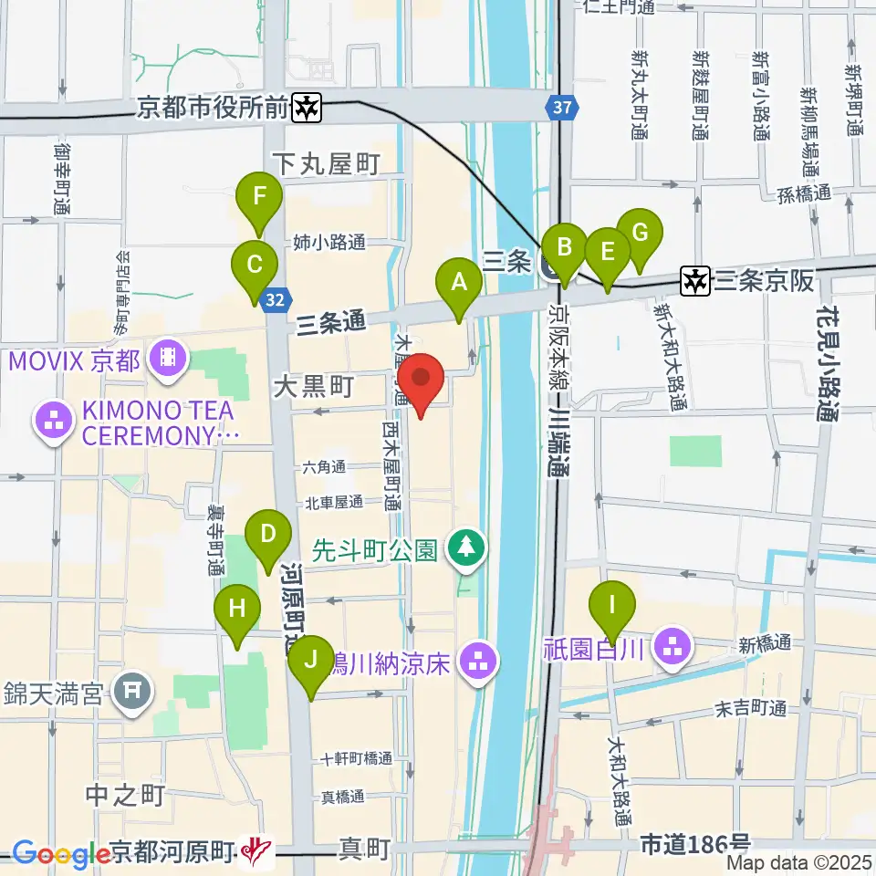 キツネ京都周辺のコンビニエンスストア一覧地図