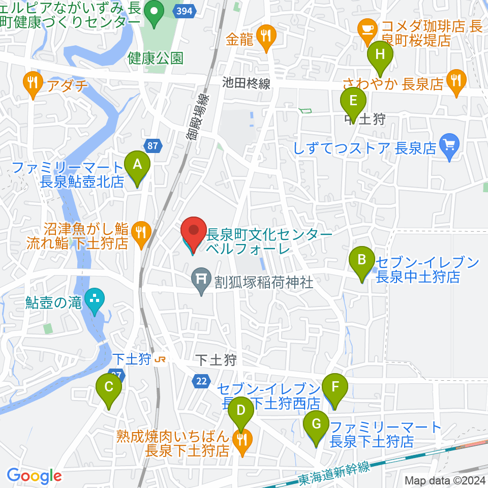 長泉町文化センター ベルフォーレ周辺のコンビニエンスストア一覧地図