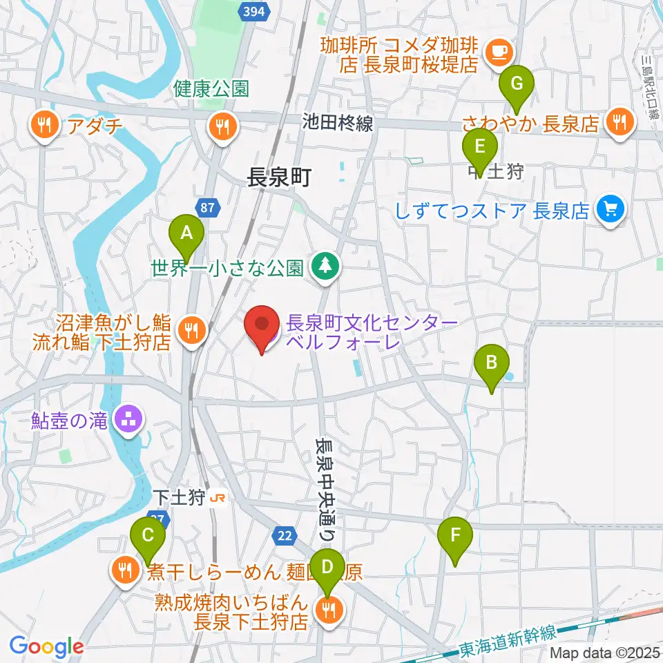 長泉町文化センター ベルフォーレ周辺のコンビニエンスストア一覧地図