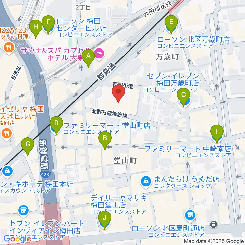 ディスクユニオン大阪店周辺のコンビニエンスストア一覧地図