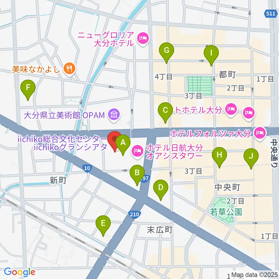いいちこ総合文化センター練習室周辺のコンビニエンスストア一覧地図