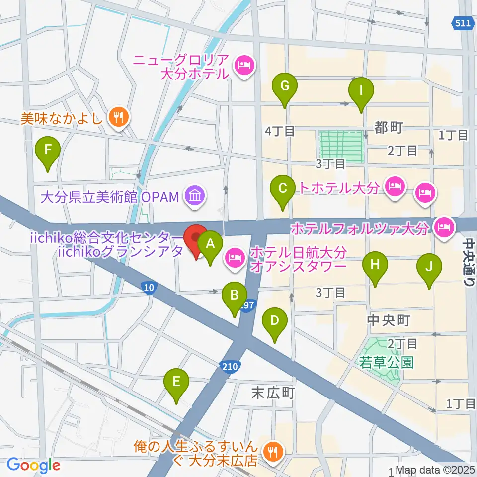 いいちこ総合文化センター練習室周辺のコンビニエンスストア一覧地図