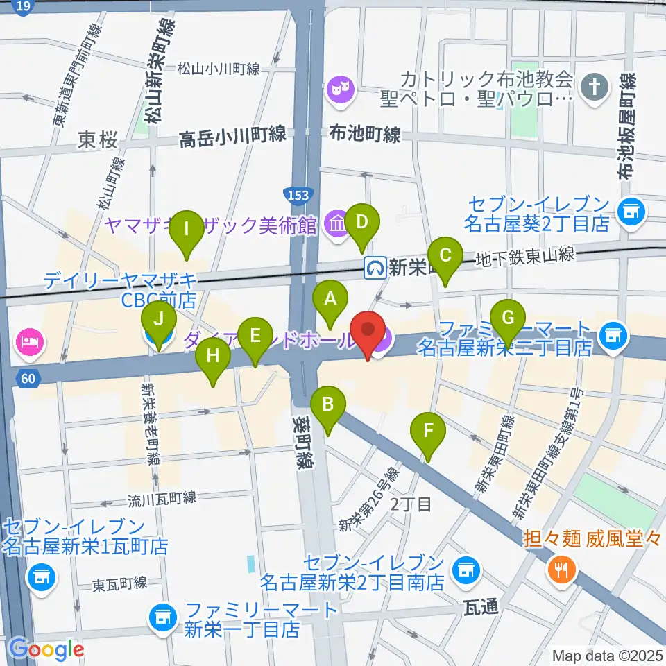 名古屋スペードボックス・ハートランド周辺のコンビニエンスストア一覧地図