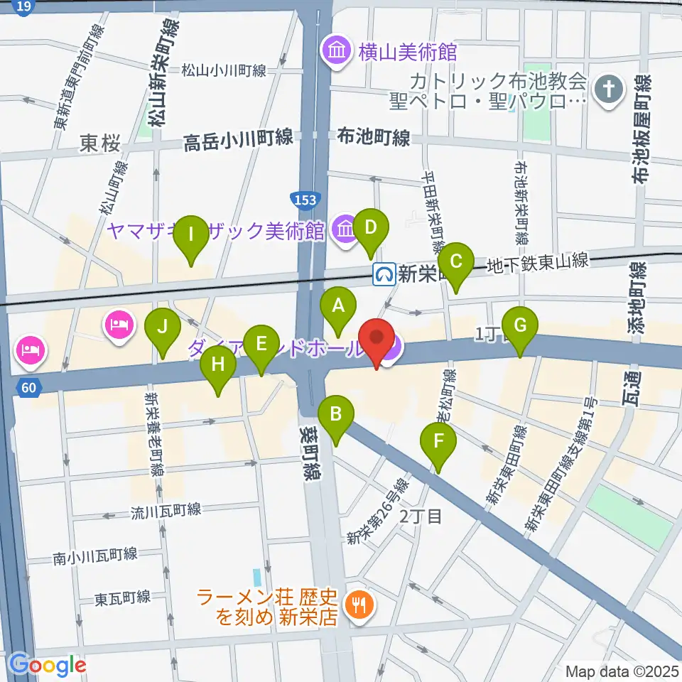 名古屋スペードボックス・ハートランド周辺のコンビニエンスストア一覧地図