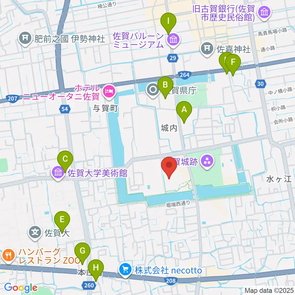 佐賀県立美術館周辺のコンビニエンスストア一覧地図