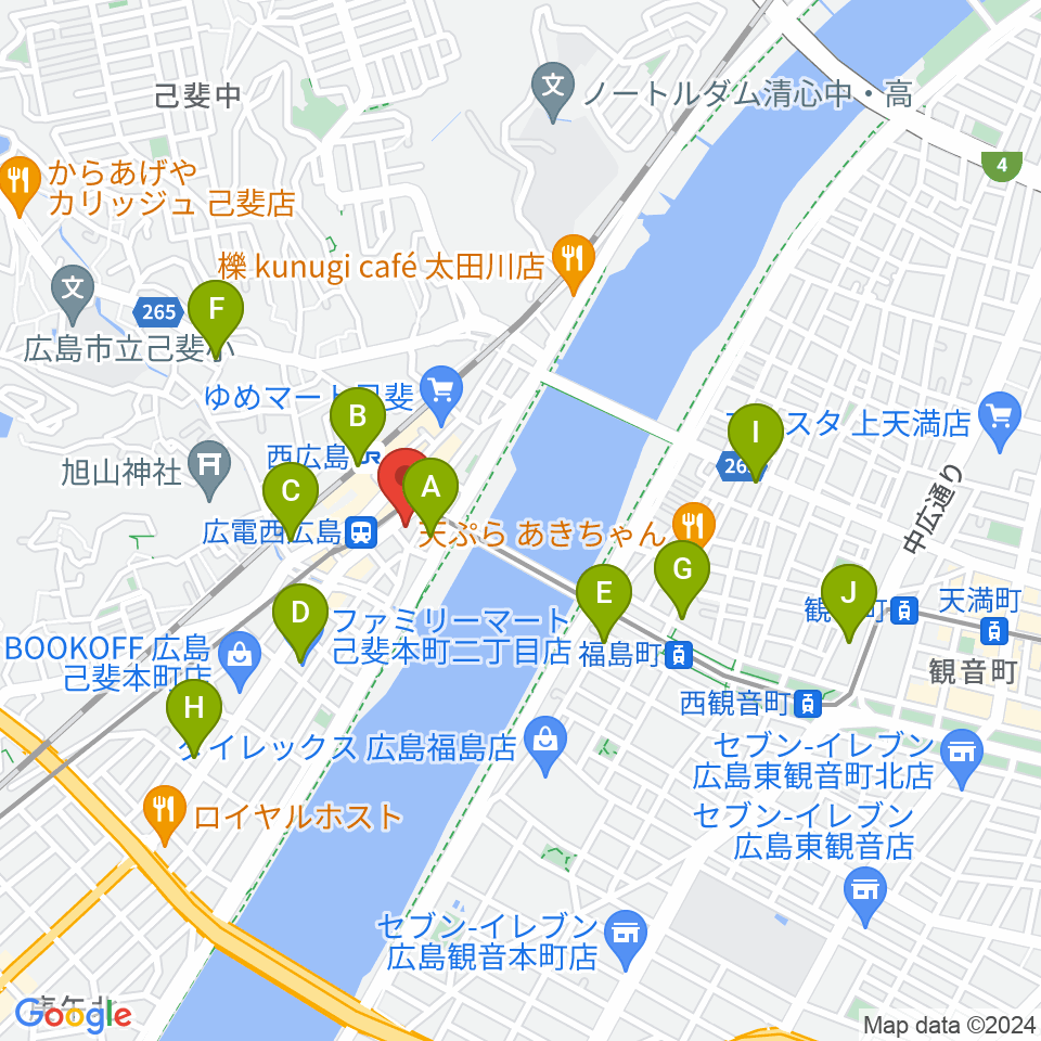 西広島ウッドストック周辺のコンビニエンスストア一覧地図