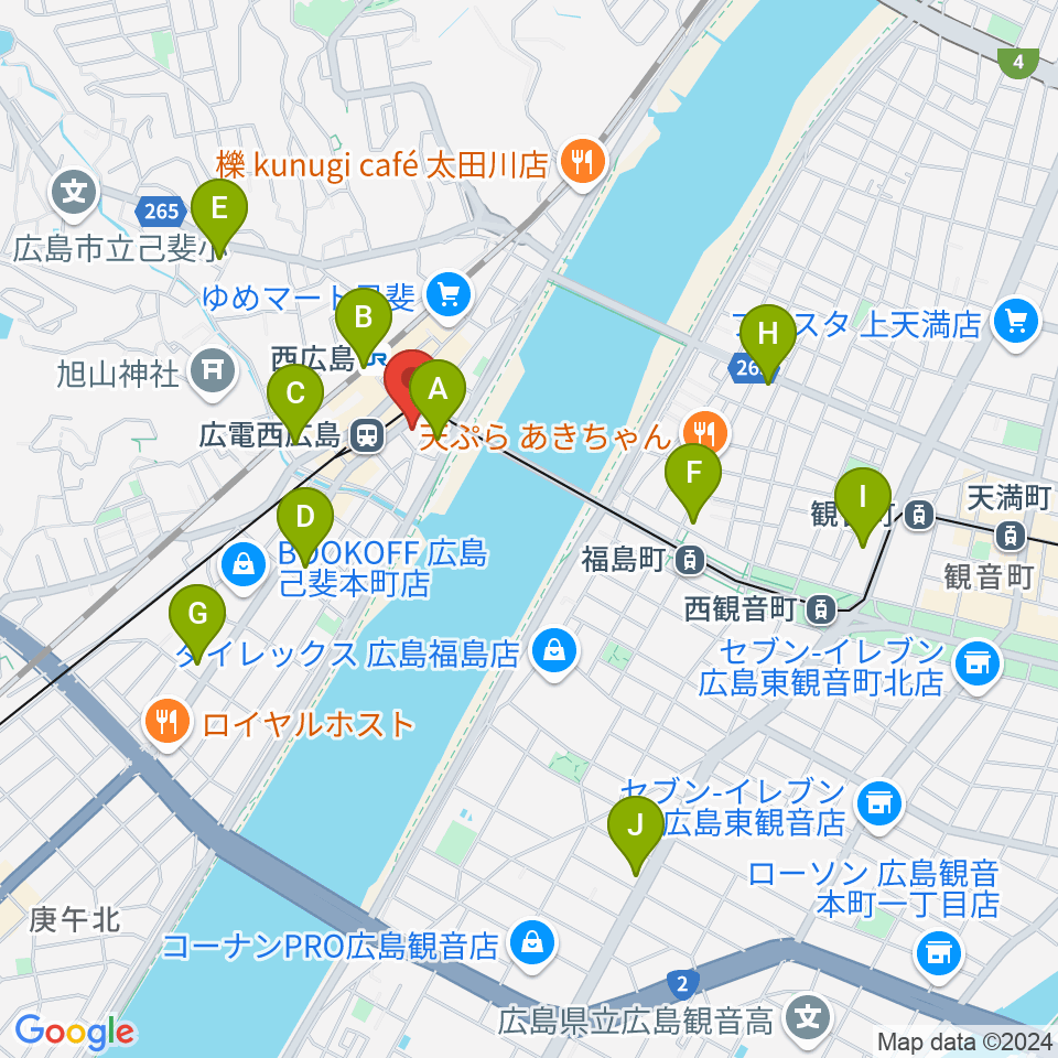 西広島ウッドストック周辺のコンビニエンスストア一覧地図