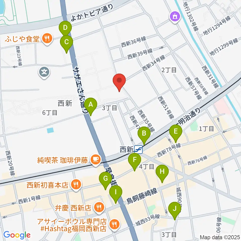 西南コミュニティーセンター周辺のコンビニエンスストア一覧地図