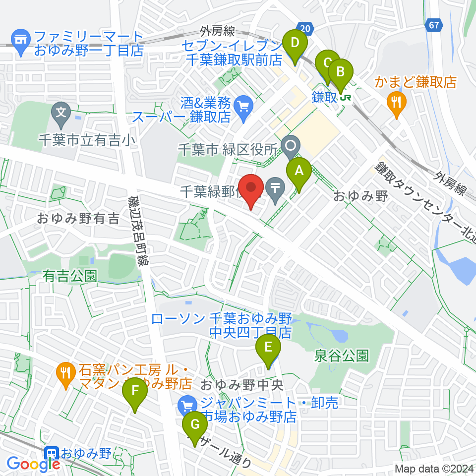 Azul ギター教室周辺のコンビニエンスストア一覧地図