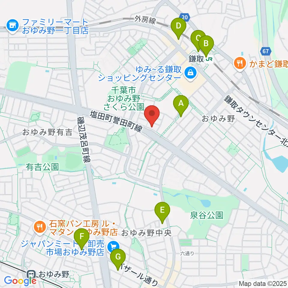 Azul ギター教室周辺のコンビニエンスストア一覧地図