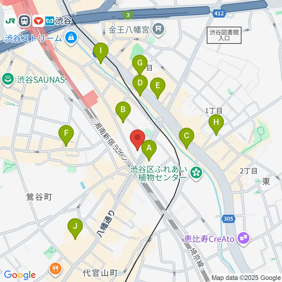 渋谷CIRCUS TOKYO周辺のコンビニエンスストア一覧地図