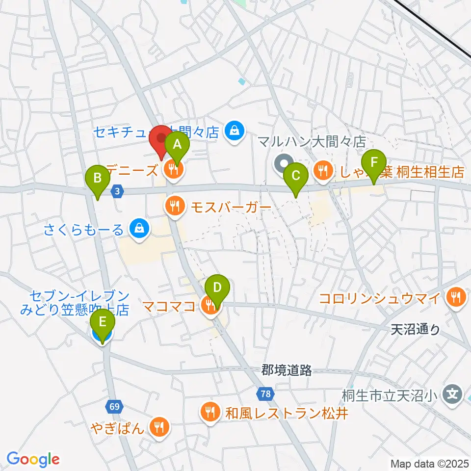 Watar Road Guitars周辺のコンビニエンスストア一覧地図