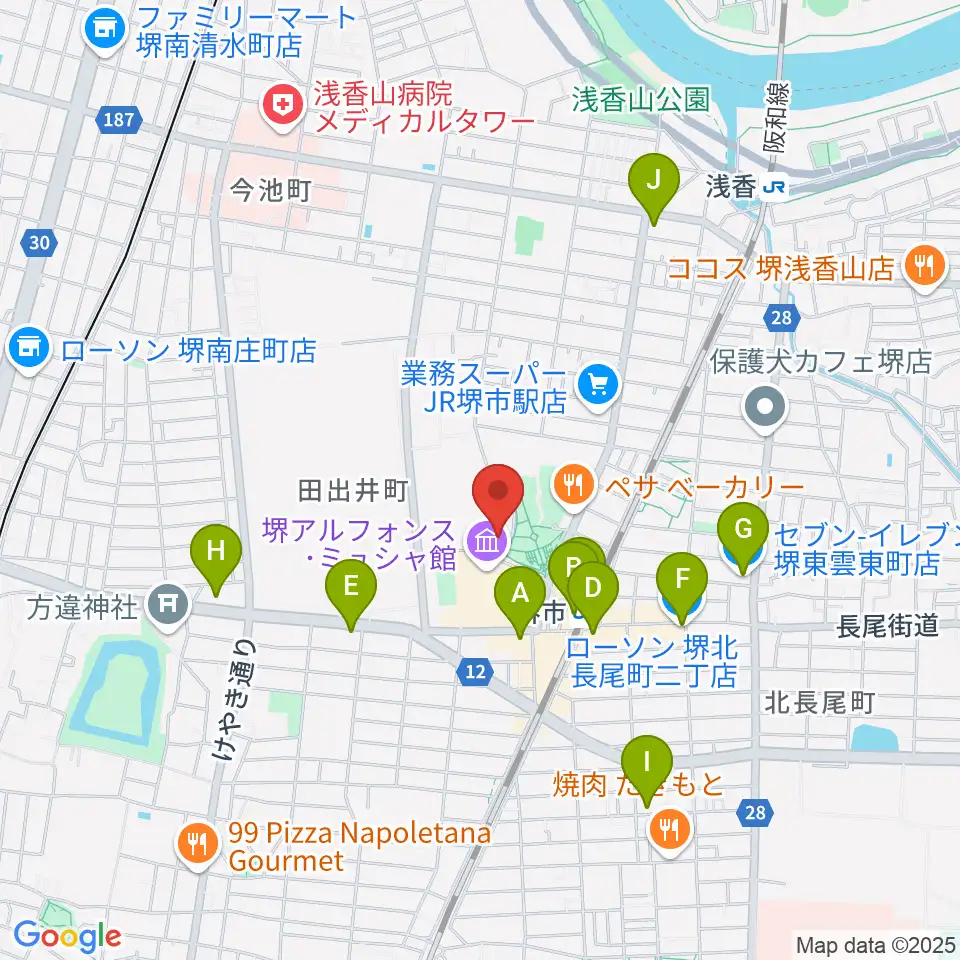 サンスクエア堺周辺のコンビニエンスストア一覧地図