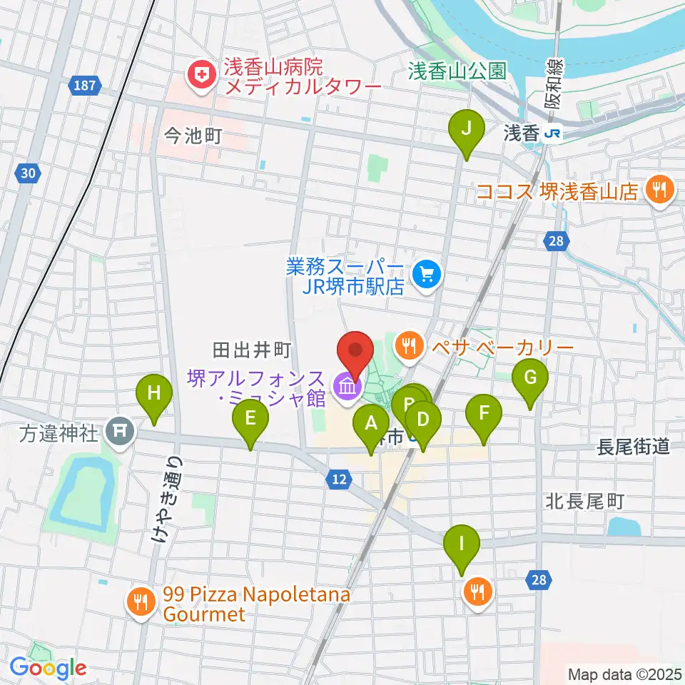 サンスクエア堺周辺のコンビニエンスストア一覧地図