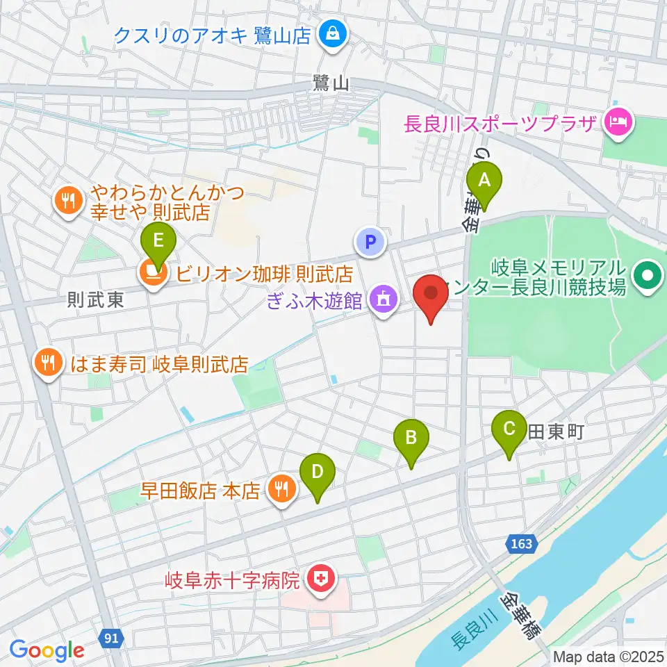 ぎふ清流文化プラザ長良川ホール周辺のコンビニエンスストア一覧地図