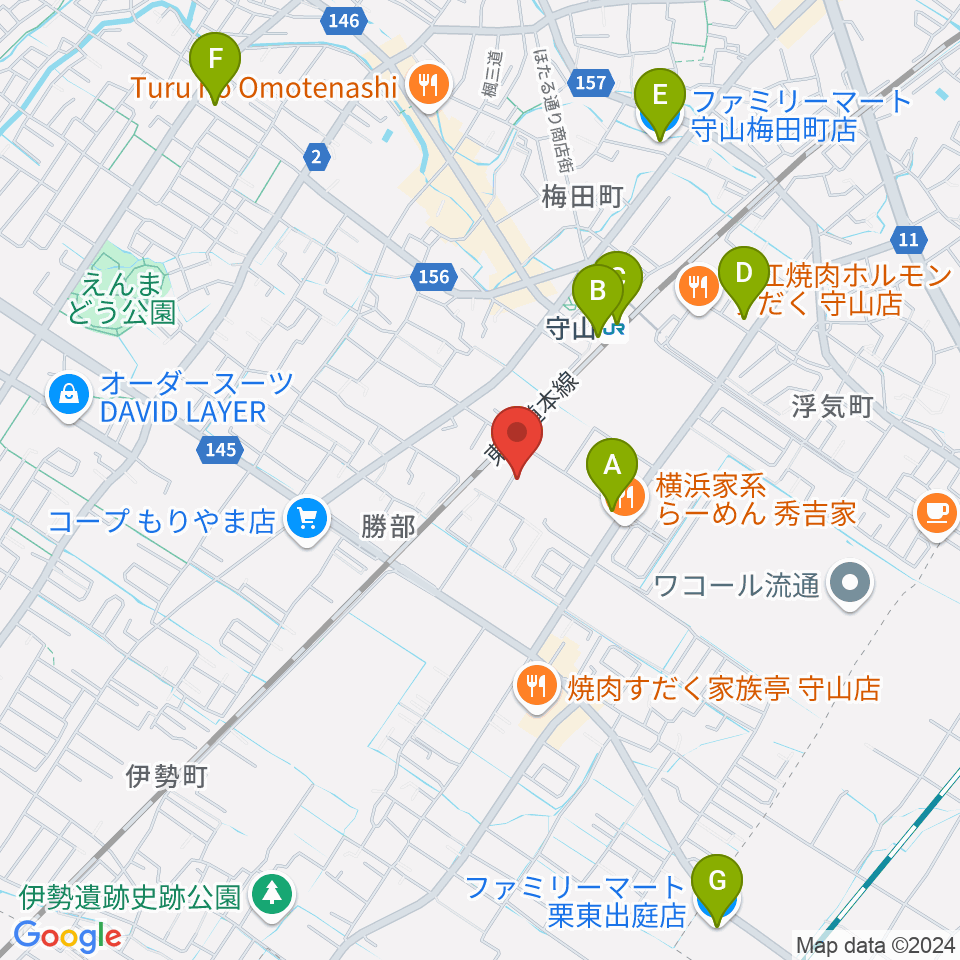 京滋ピアノ調律 / スティマー・ザール周辺のコンビニエンスストア一覧地図