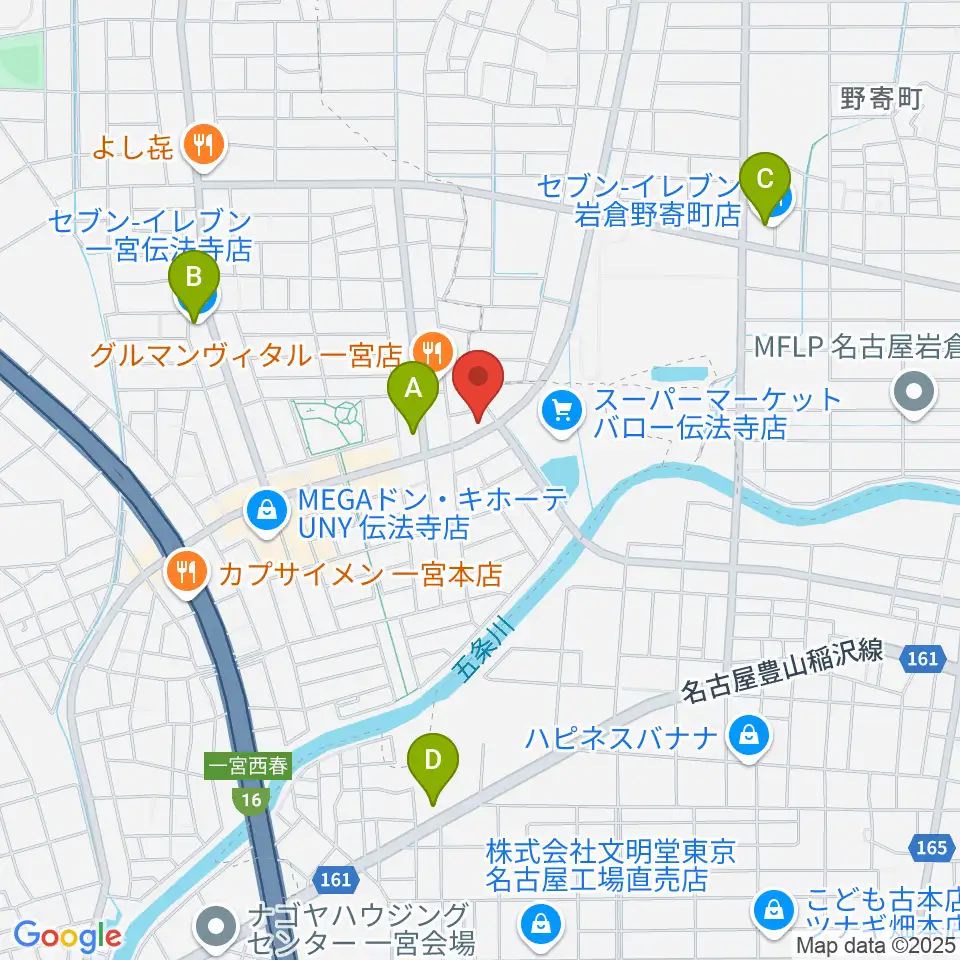 一宮Denpo-G Studio周辺のコンビニエンスストア一覧地図