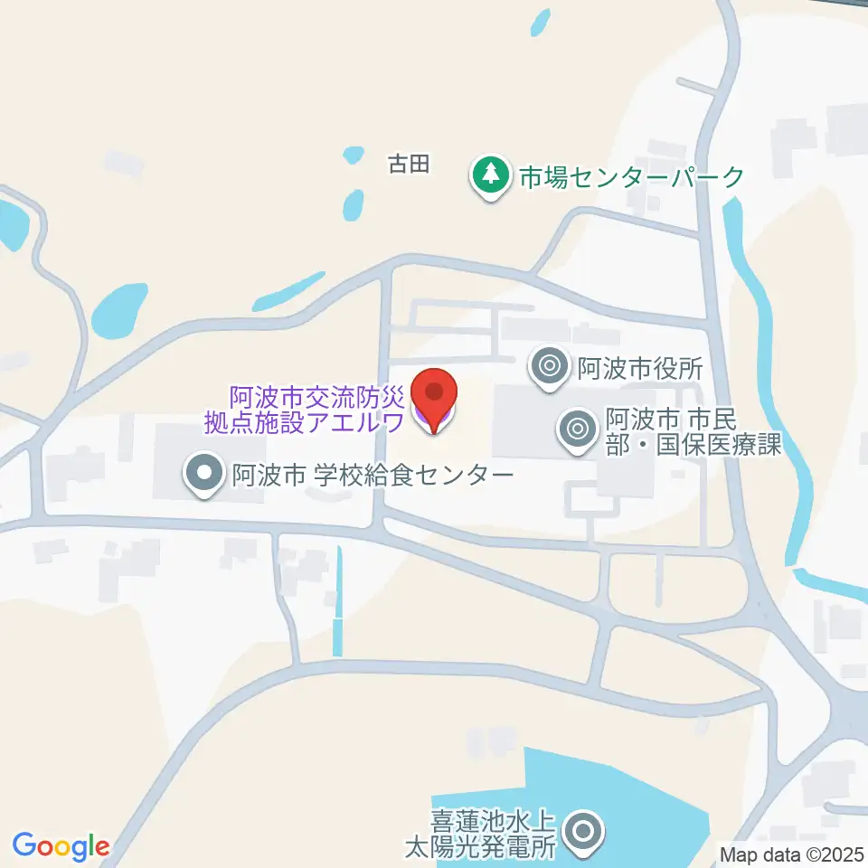 阿波市アエルワホール周辺のコンビニエンスストア一覧地図