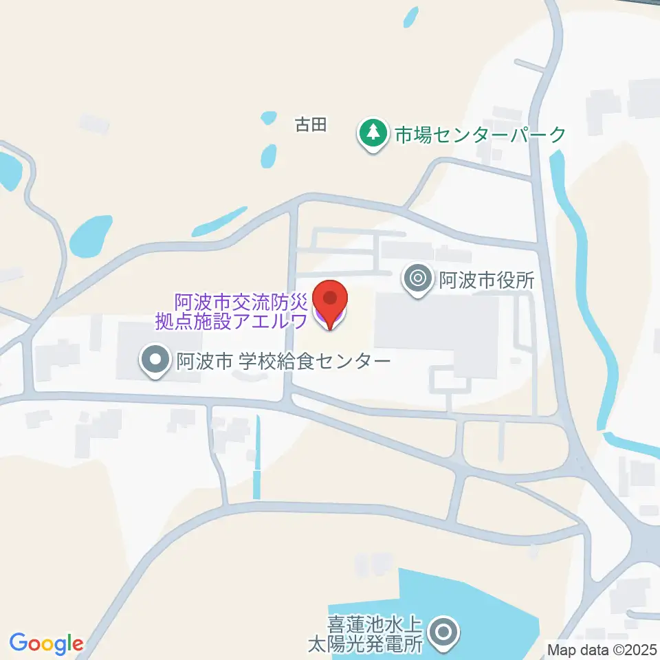 阿波市アエルワホール周辺のコンビニエンスストア一覧地図