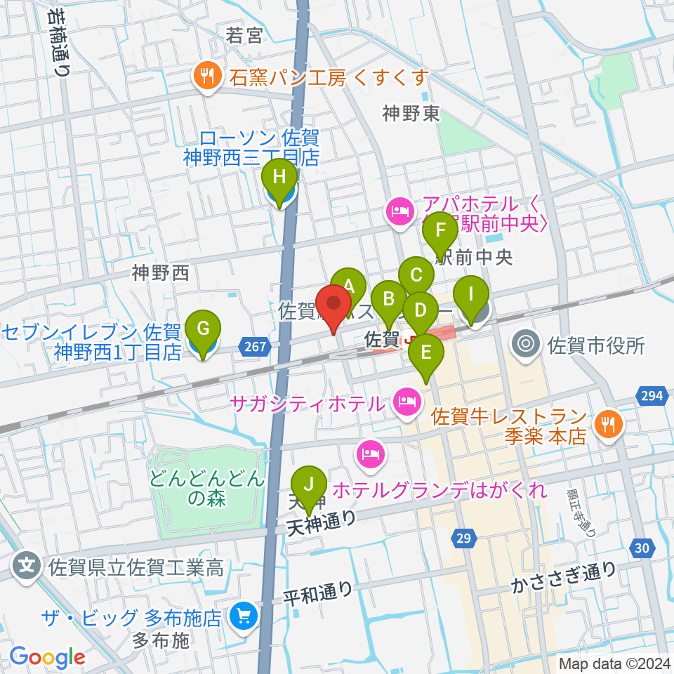 小川楽器 佐賀店周辺のコンビニエンスストア一覧地図