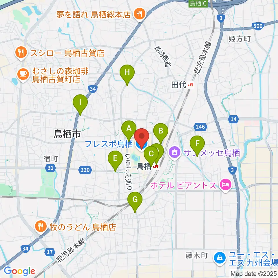 小川楽器 鳥栖店周辺のコンビニエンスストア一覧地図