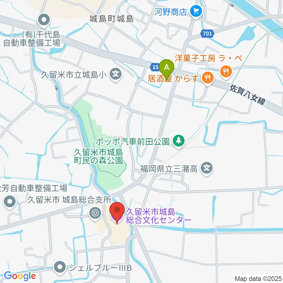 城島総合文化センター周辺のコンビニエンスストア一覧地図