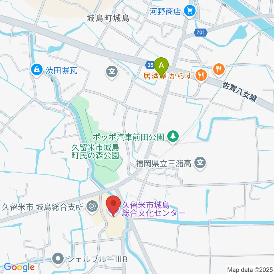 城島総合文化センター周辺のコンビニエンスストア一覧地図