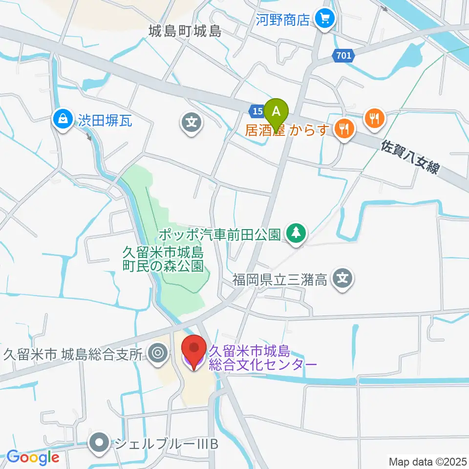 城島総合文化センター周辺のコンビニエンスストア一覧地図