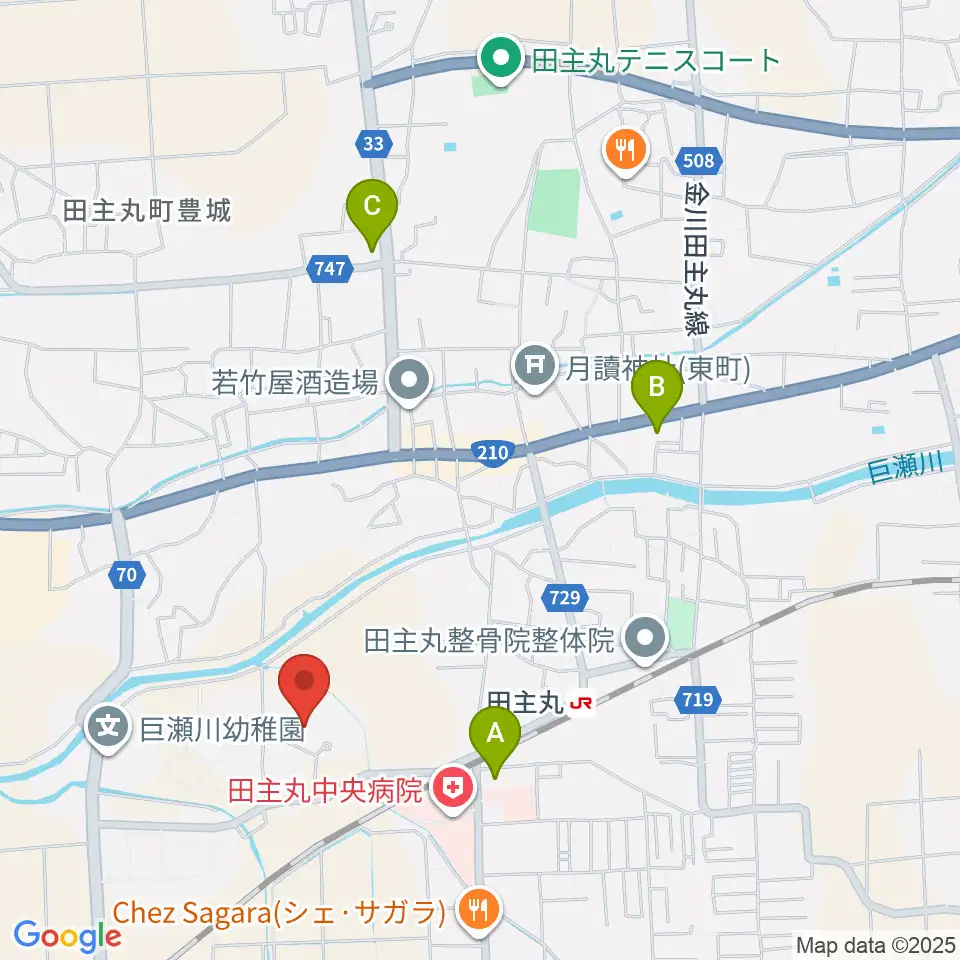 田主丸複合文化施設そよ風ホール周辺のコンビニエンスストア一覧地図