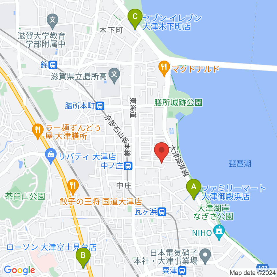 大津市フィガロホール周辺のコンビニエンスストア一覧地図