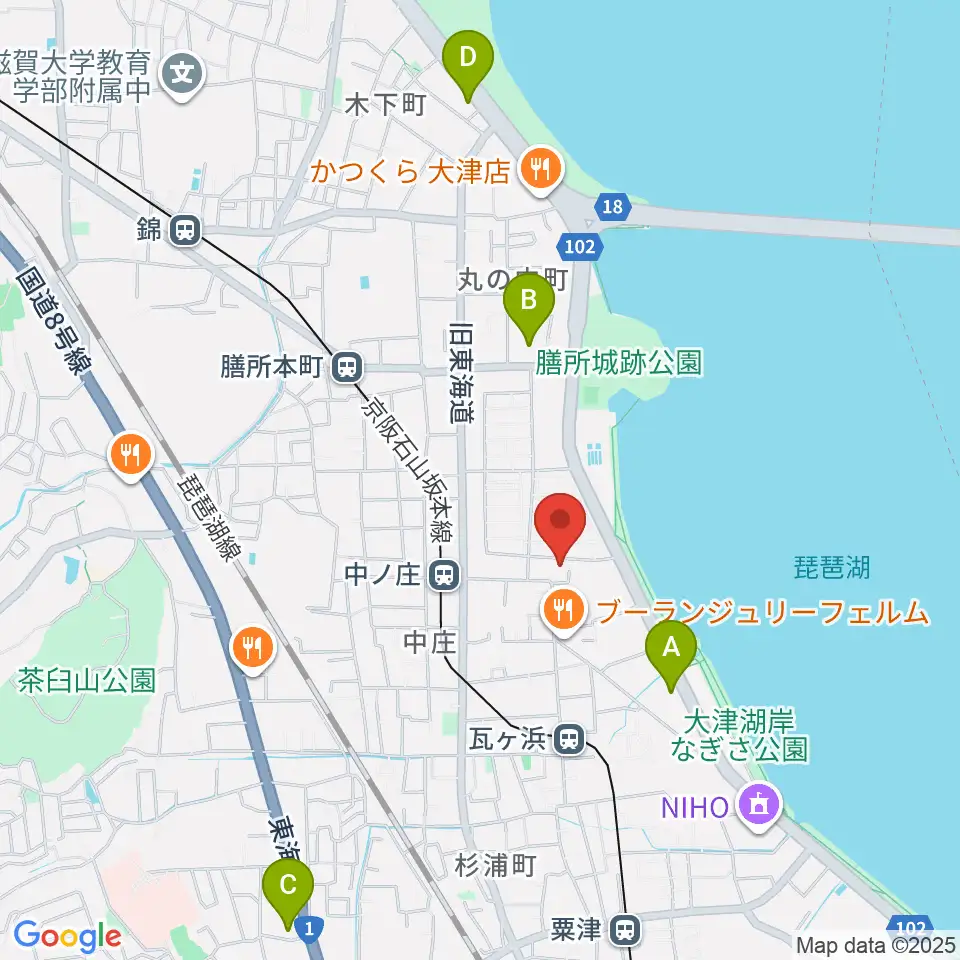 大津市フィガロホール周辺のコンビニエンスストア一覧地図