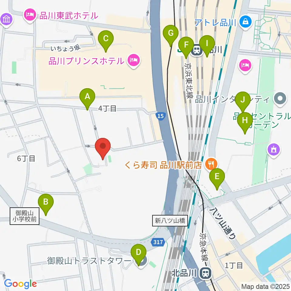 高輪プリンセスガルテン アンビエンテ/アンディムジーク周辺のコンビニエンスストア一覧地図