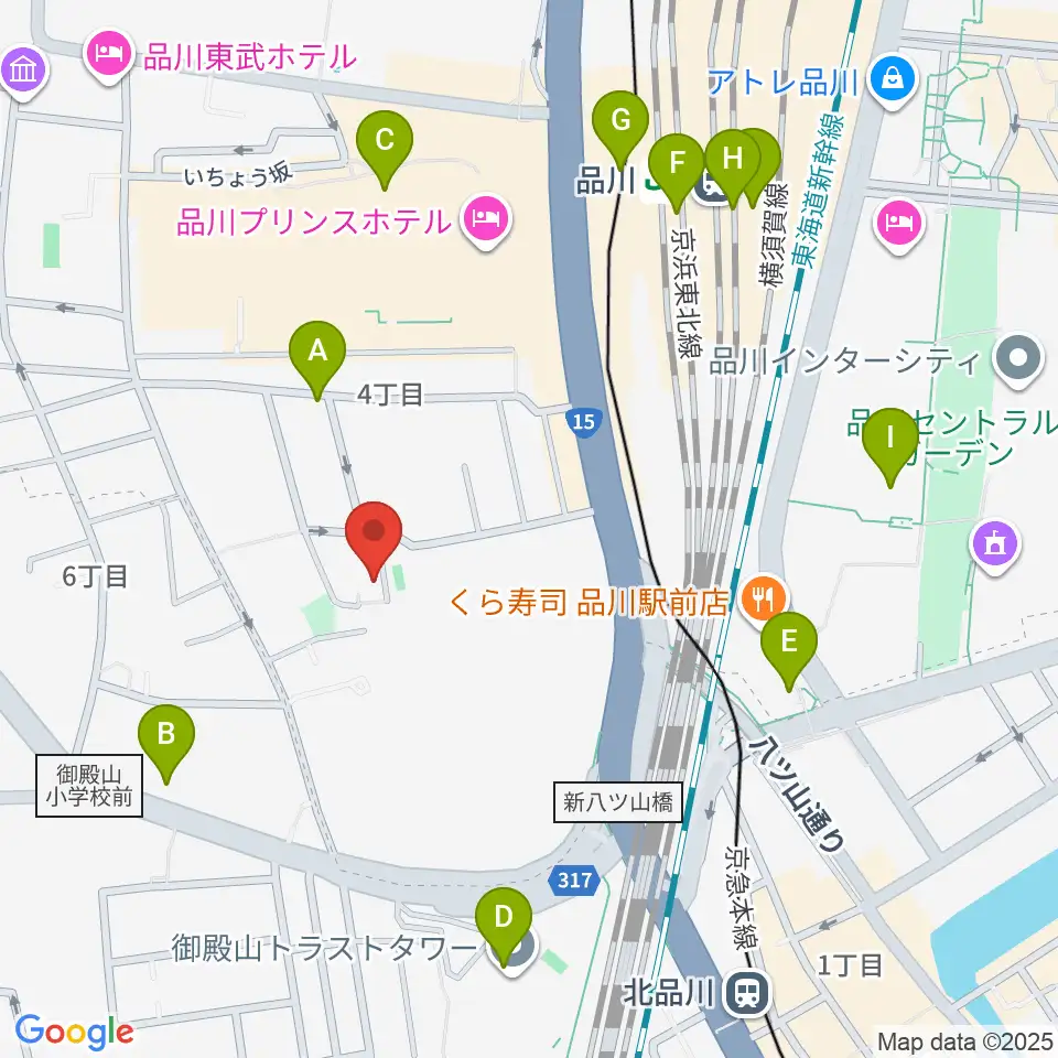 高輪プリンセスガルテン アンビエンテ/アンディムジーク周辺のコンビニエンスストア一覧地図