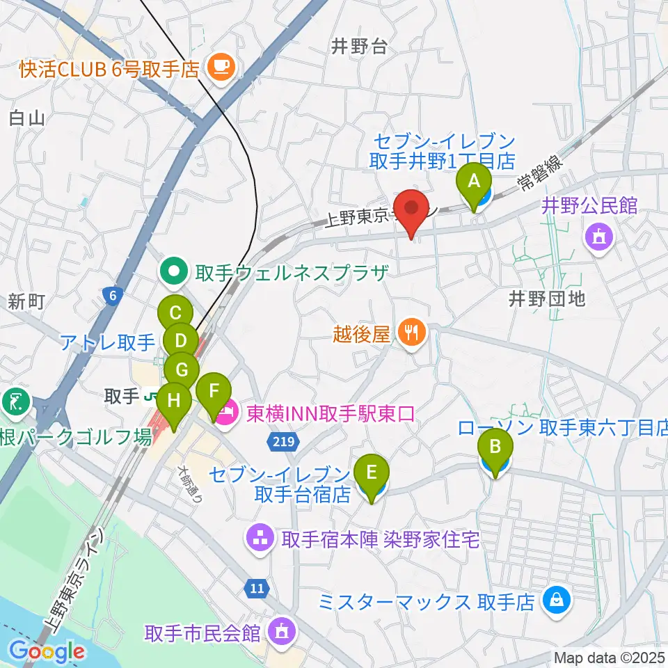 取手Atelier ju-tou(アトリエ ジュトウ)周辺のコンビニエンスストア一覧地図