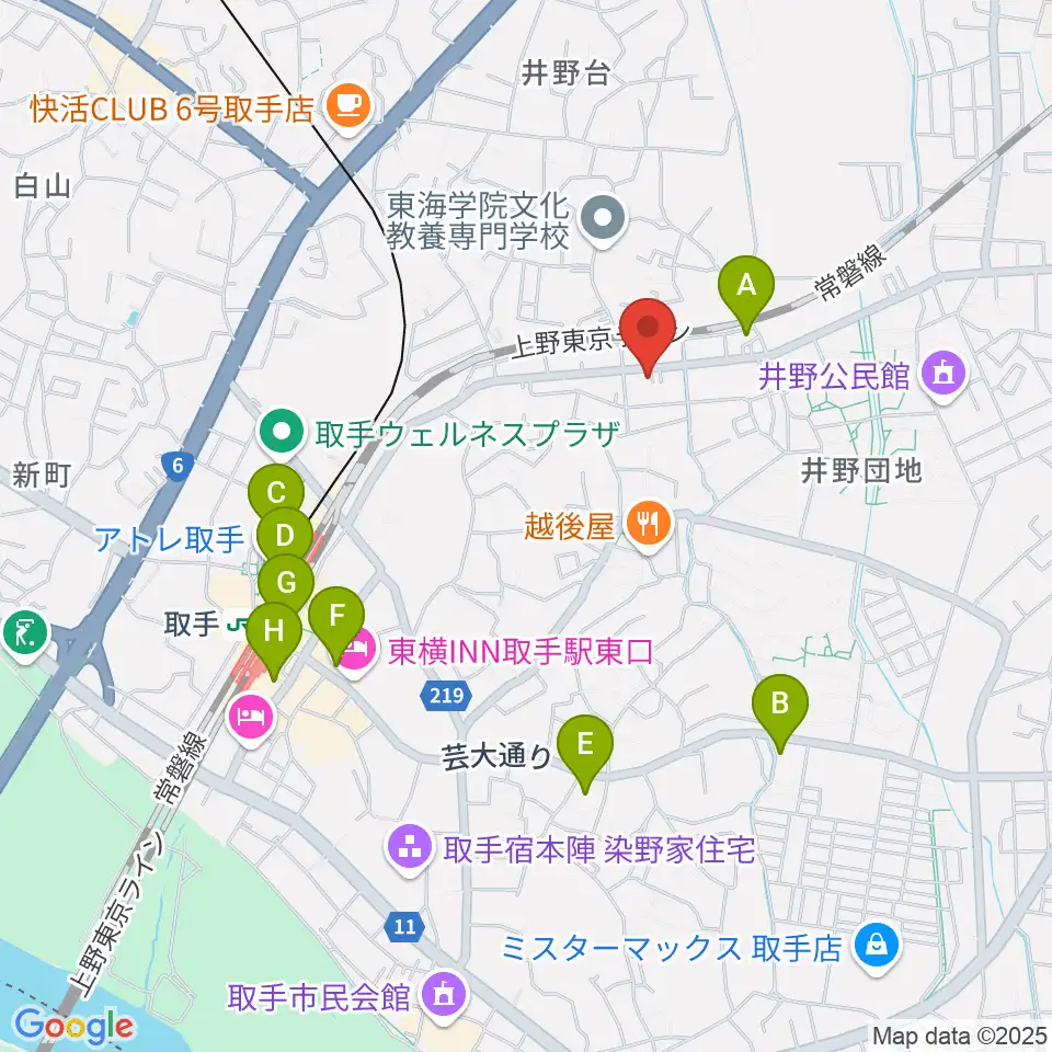 取手Atelier ju-tou（アトリエ ジュトウ）周辺のコンビニエンスストア一覧地図