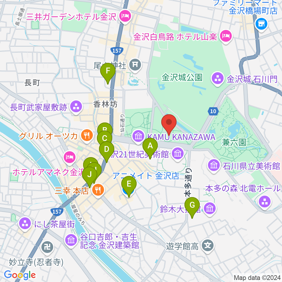 しいのき迎賓館周辺のコンビニエンスストア一覧地図