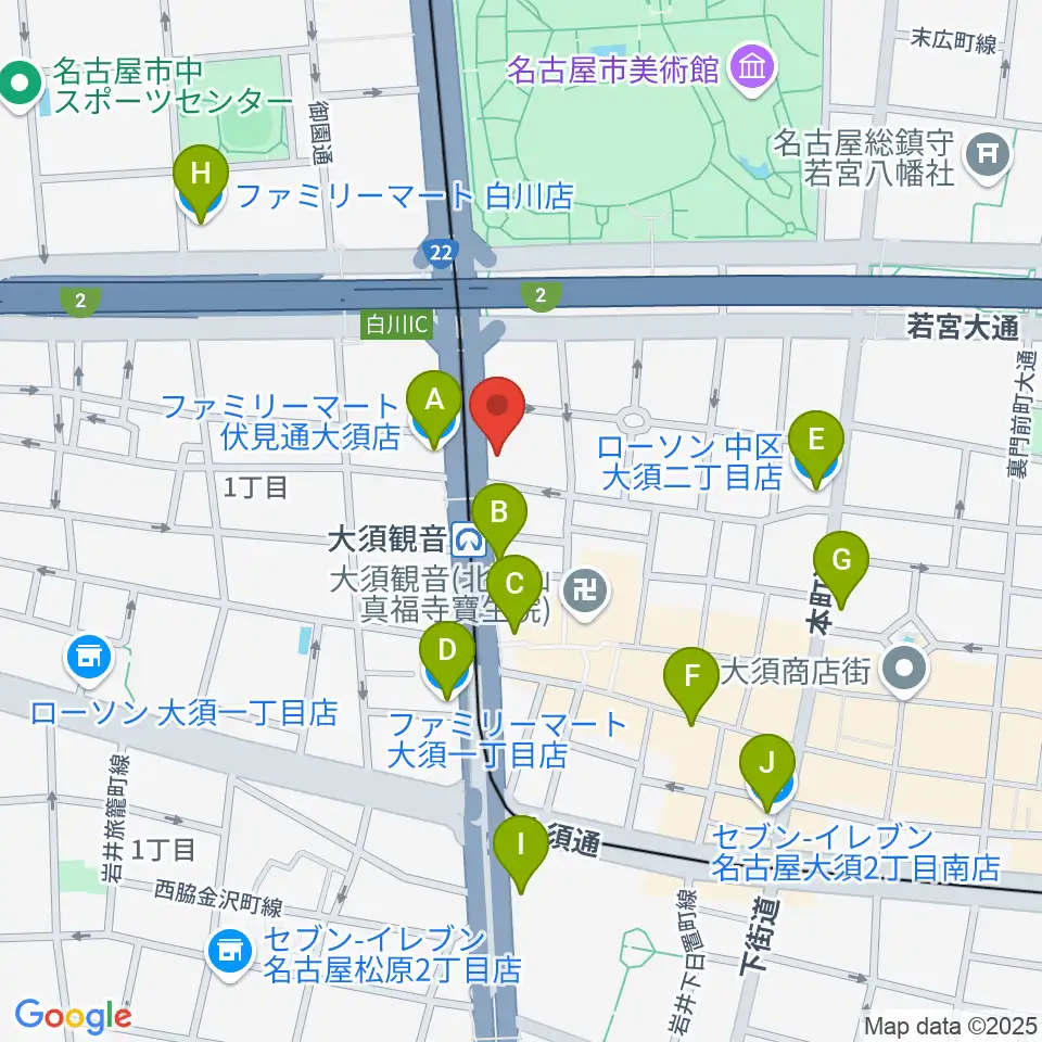 名古屋エレクトリックレディランド周辺のコンビニエンスストア一覧地図