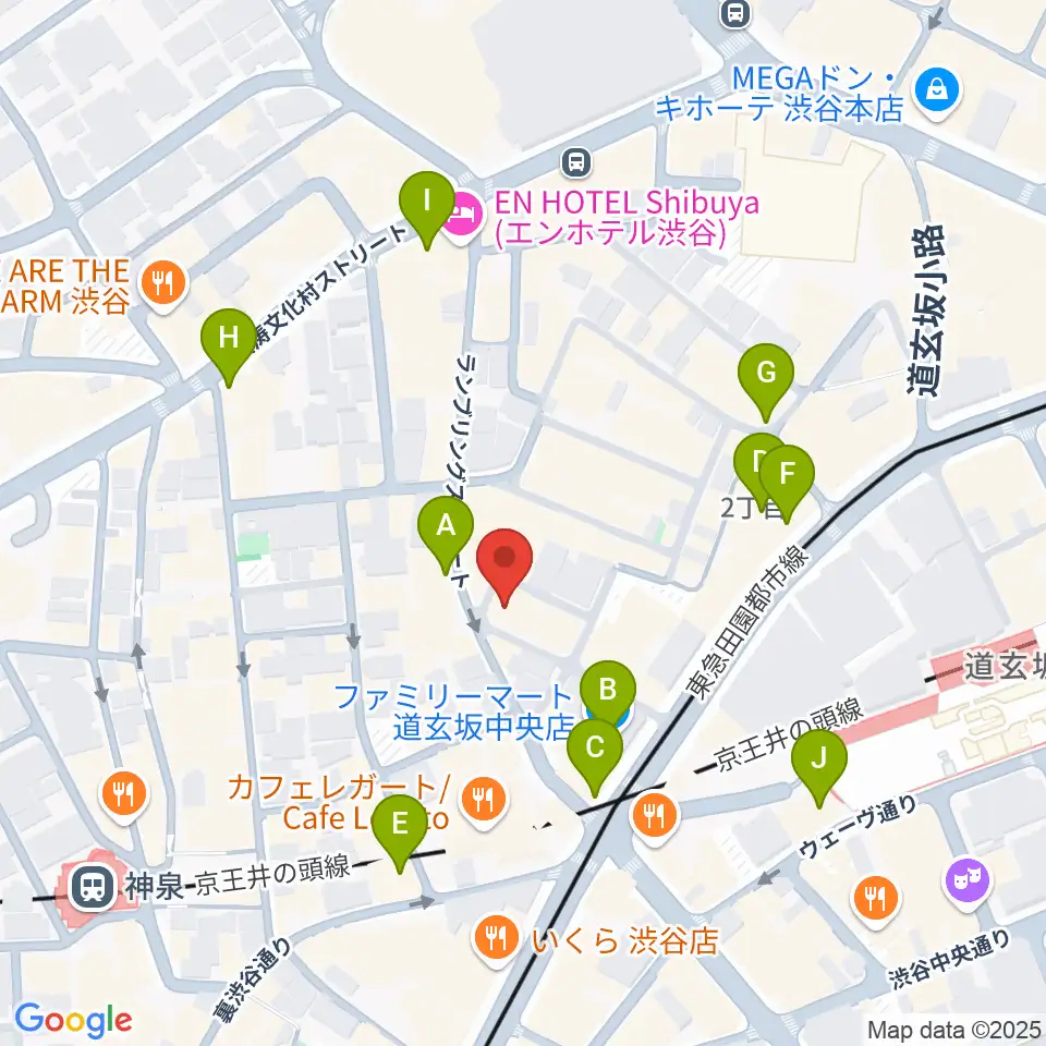 渋谷DESEO mini周辺のコンビニエンスストア一覧地図