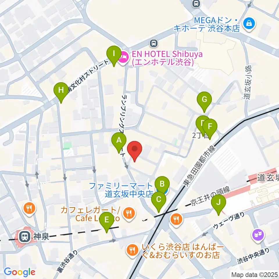 渋谷DESEO mini周辺のコンビニエンスストア一覧地図