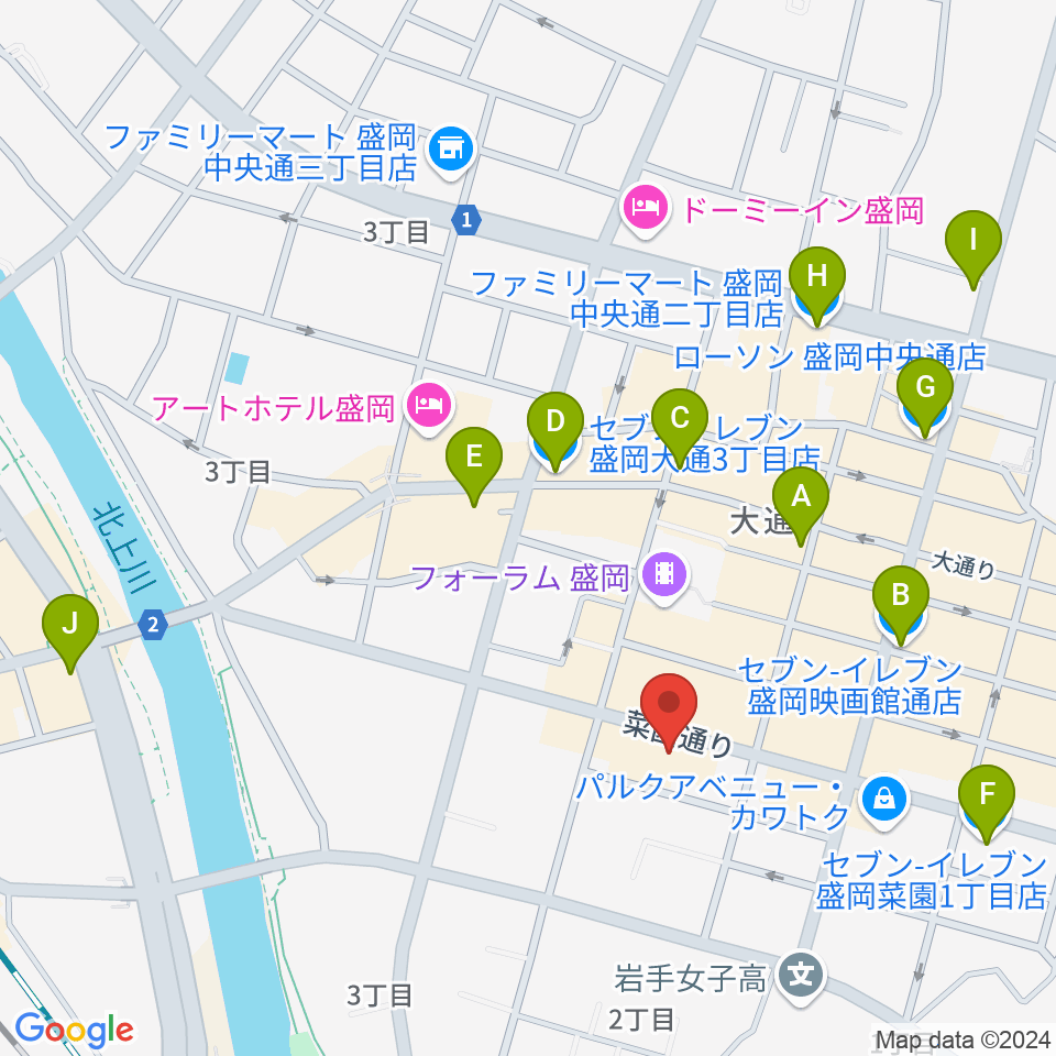 BAR CAFE the S周辺のコンビニエンスストア一覧地図