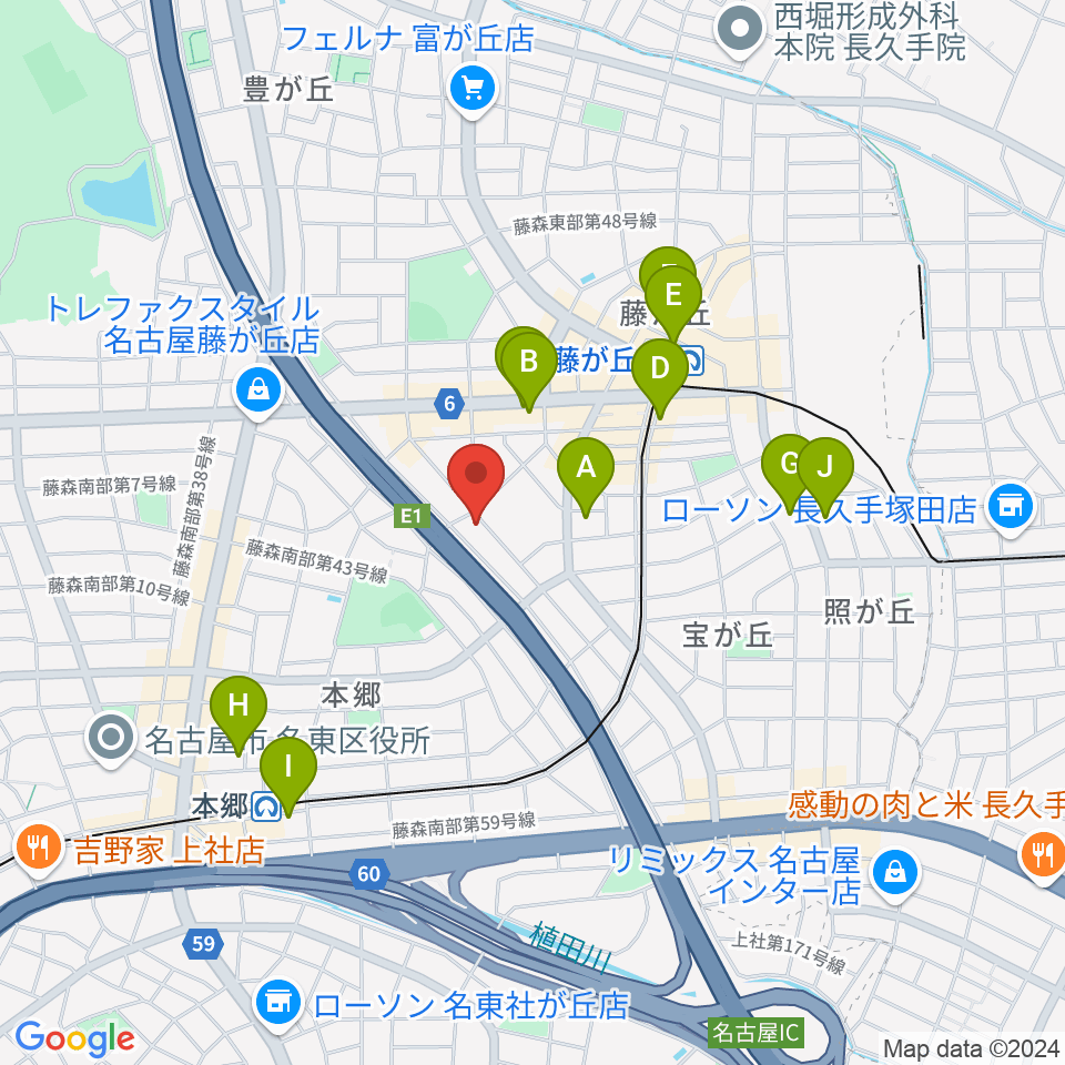 名古屋ミュージックファーム周辺のコンビニエンスストア一覧地図