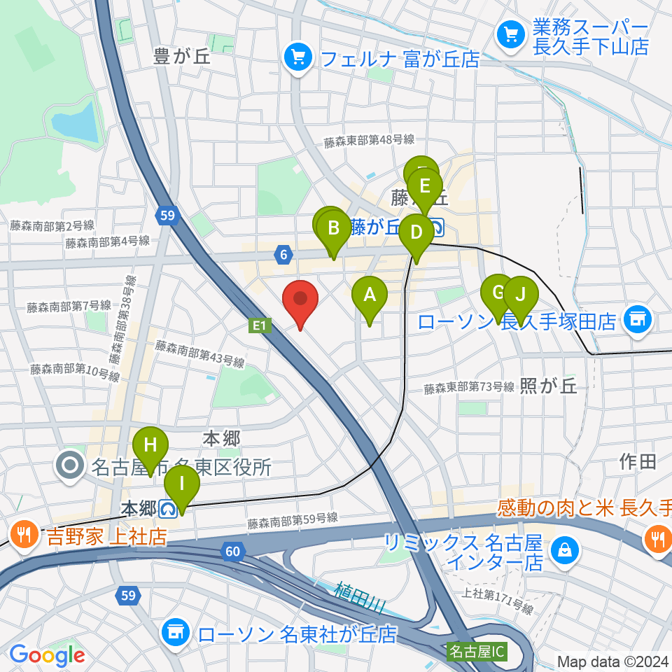 名古屋ミュージックファーム周辺のコンビニエンスストア一覧地図