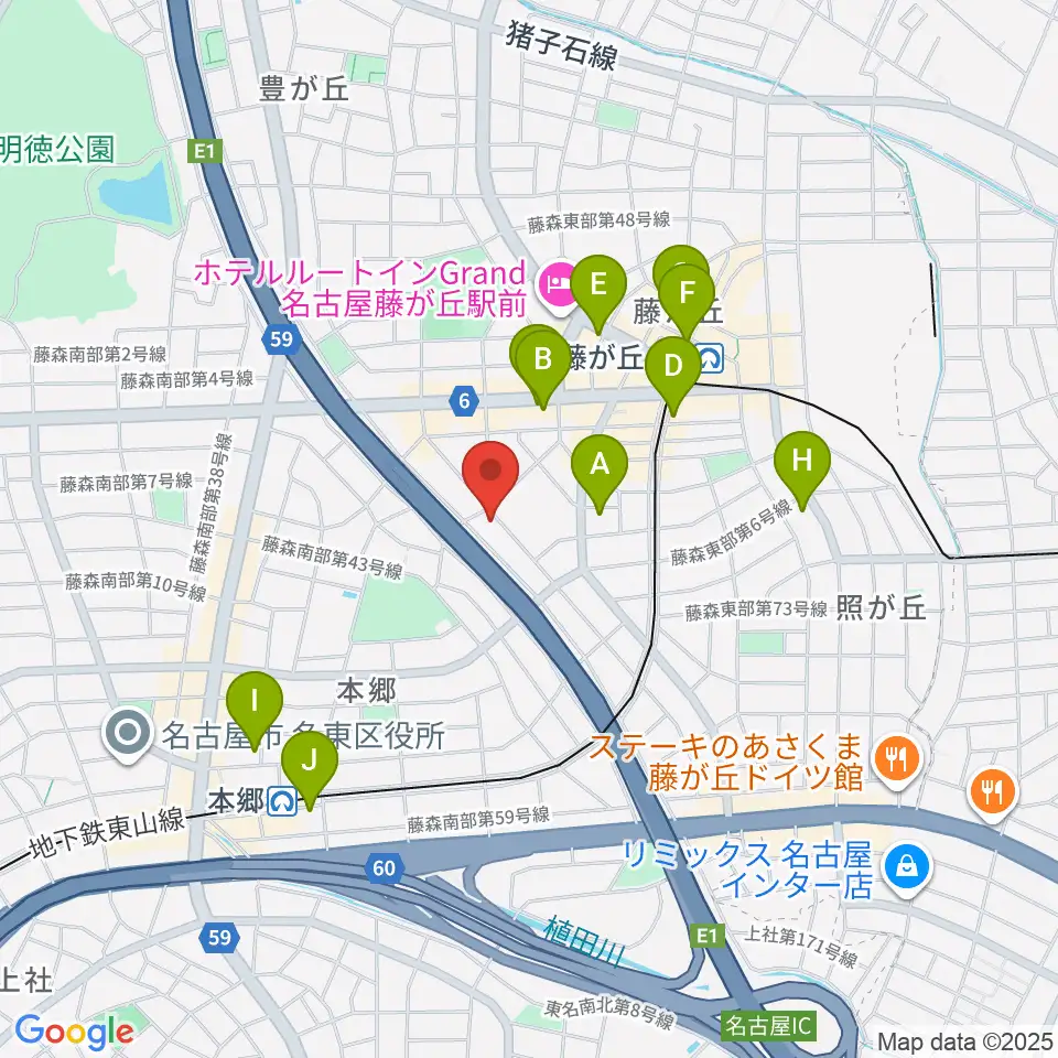 名古屋ミュージックファーム周辺のコンビニエンスストア一覧地図