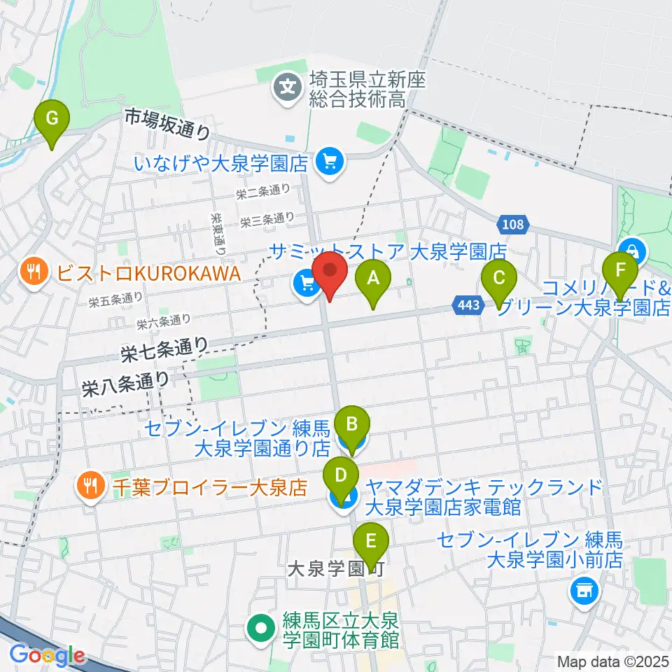 スタジオ ルミエール周辺のコンビニエンスストア一覧地図