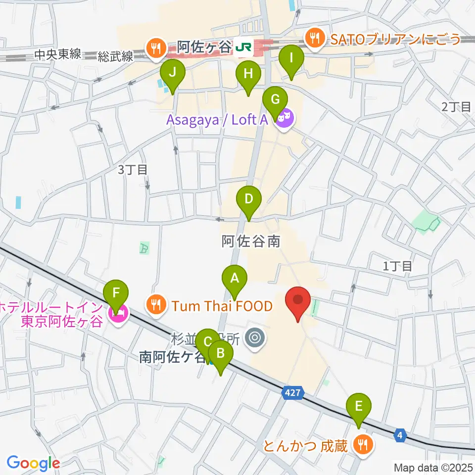南阿佐ヶ谷ON THE ROOF plus周辺のコンビニエンスストア一覧地図