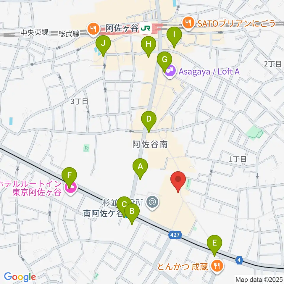南阿佐ヶ谷ON THE ROOF plus周辺のコンビニエンスストア一覧地図