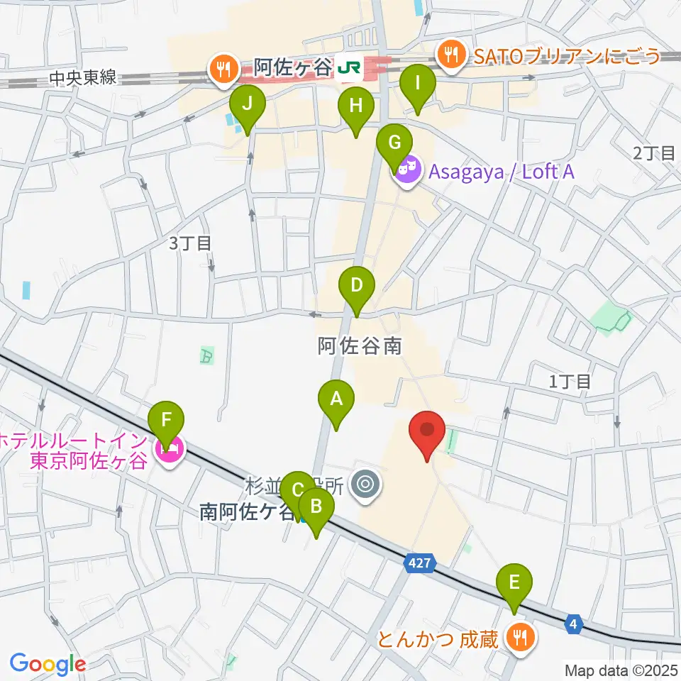 南阿佐ヶ谷ON THE ROOF plus周辺のコンビニエンスストア一覧地図