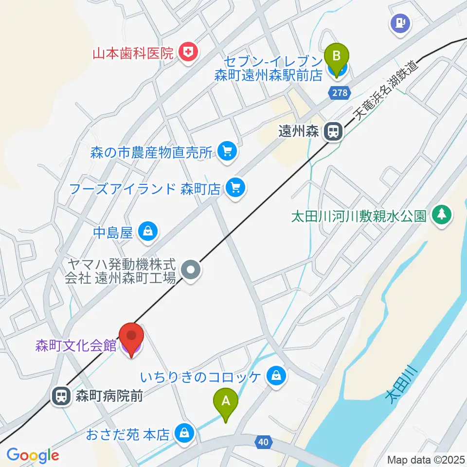 森町文化会館ミキホール周辺のコンビニエンスストア一覧地図